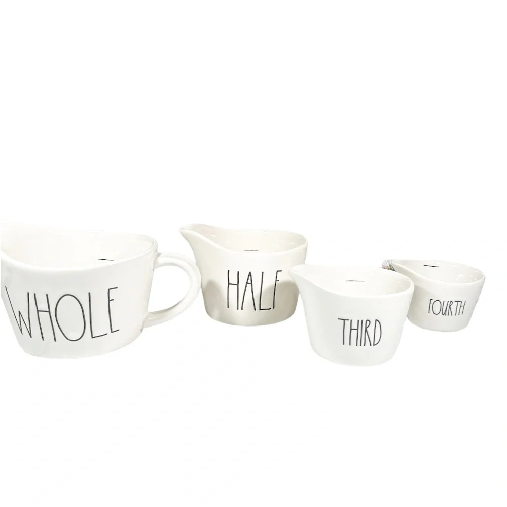 NEW Rae Dunn WHOLE, HALF, THIRD, FOURTH Measuring Cups Set/4